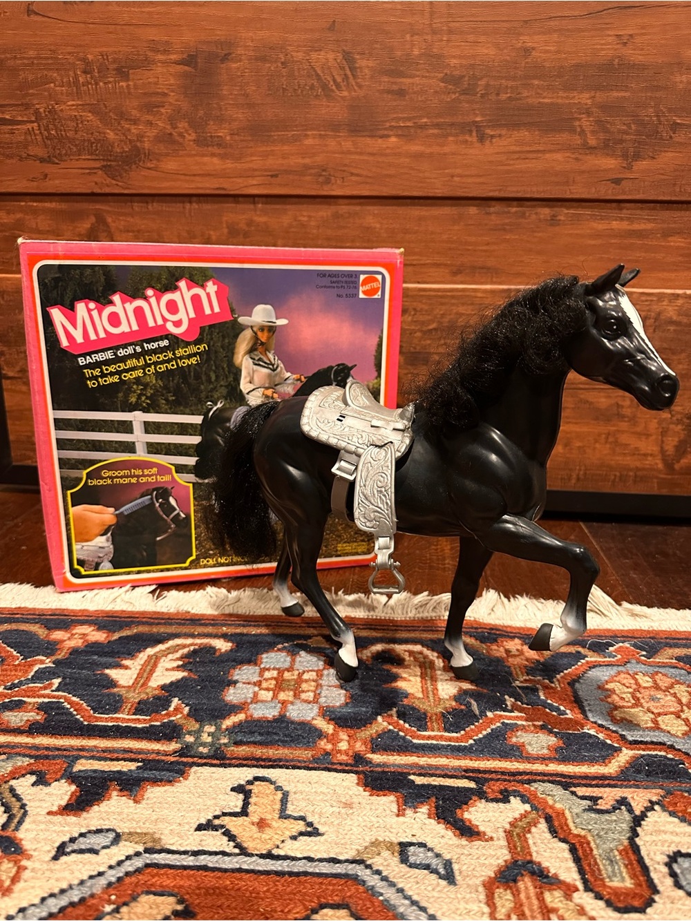 1981 Barbie's Horse MIDNIGHT The Black Stallion Vintage Mattel Toy #5337 w/Box